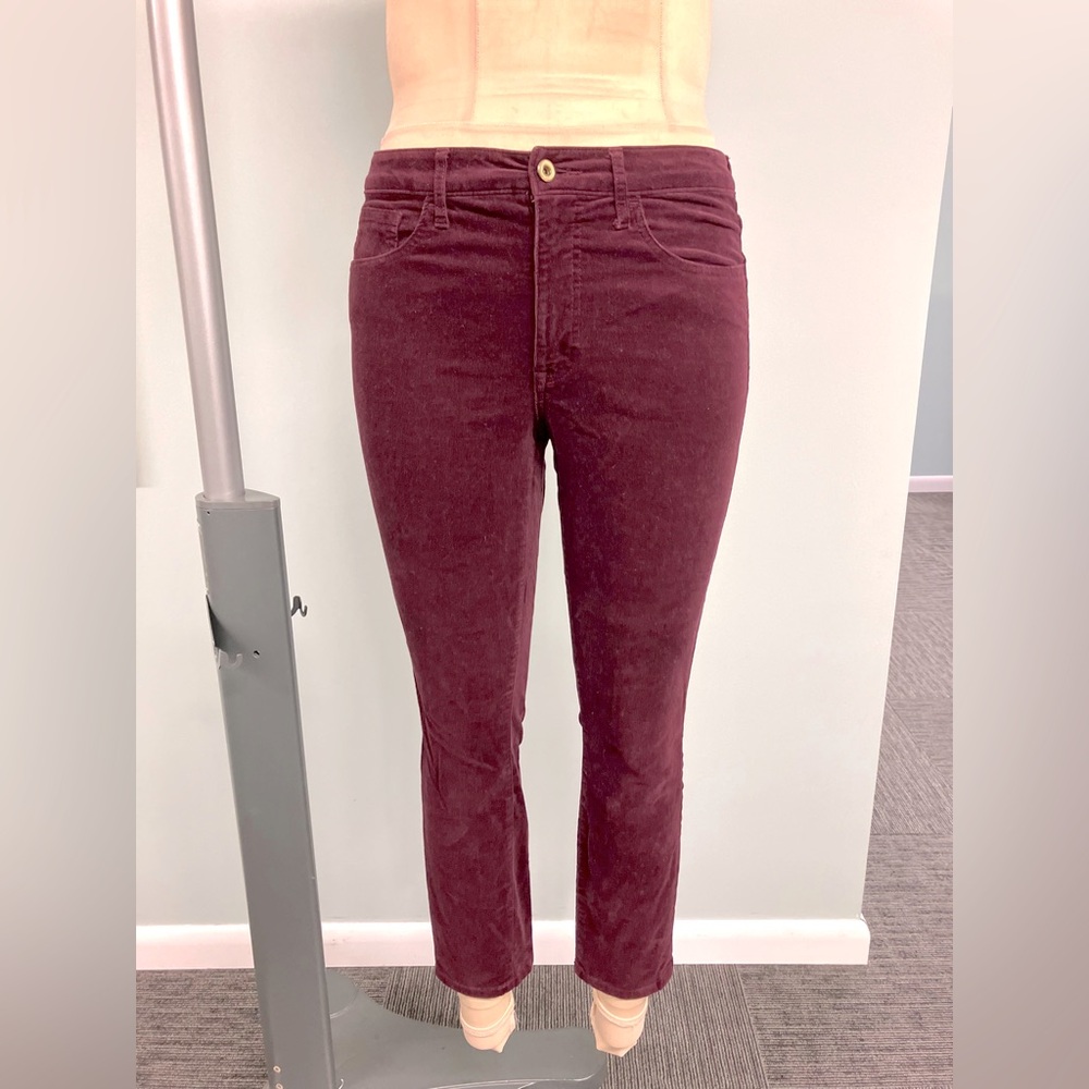 Corduroy low rise skinny pants- Burgundy Size 10